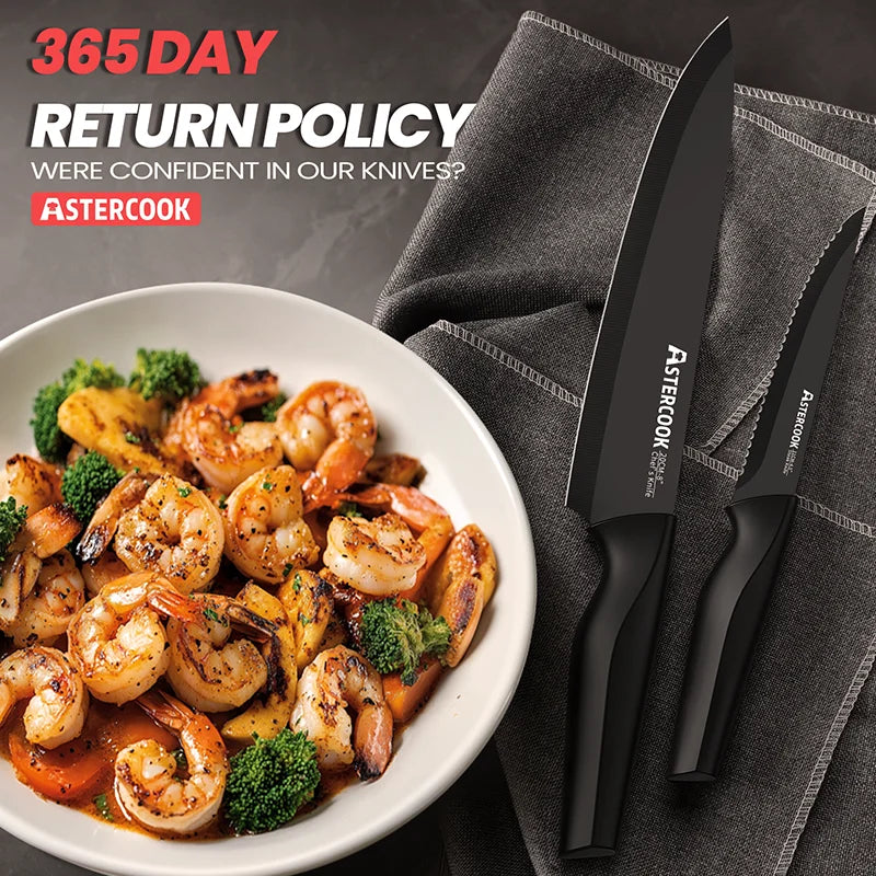 Astercook 15-Piece German Stainless Steel Knife Set