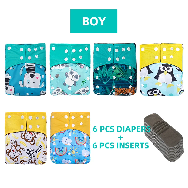 Reusable Waterproof Bamboo Charcoal Pocket Baby Diaper