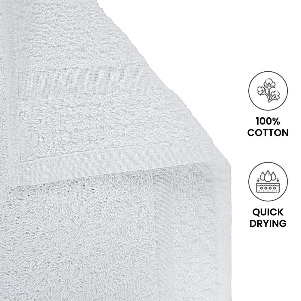 10 Piece Cotton Towel Set Quick Dry Soft Absorbent Bath Towels Hand Towels Washcloths Fade Resistant Durable Textured Border