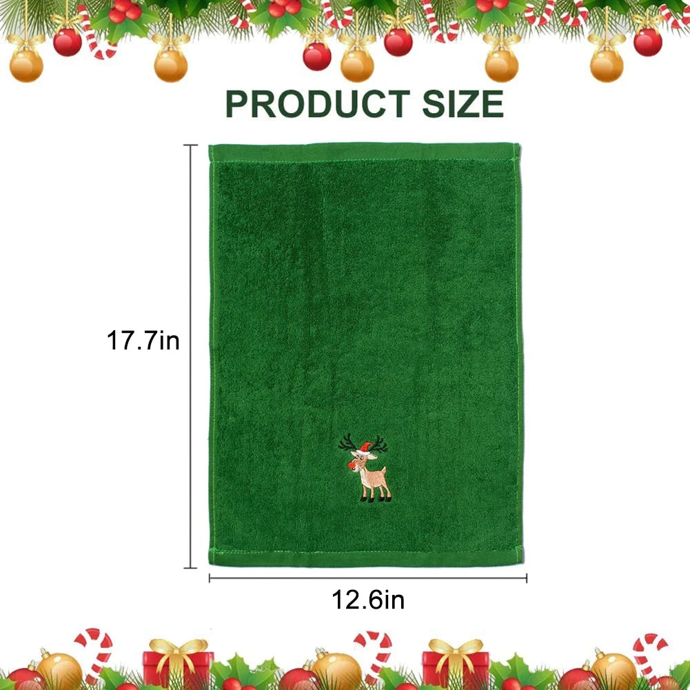 3 Piece Set Christmas Kitchen Towels Santa Snowman Decorative Gift Absorbent Hand Bath Towels Merry Christmas Hand Towels