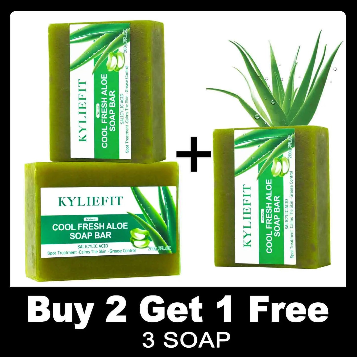 AILKE Aloe Vera Whitening Soap For Acne Clear Radiant All Skin Types Vegan