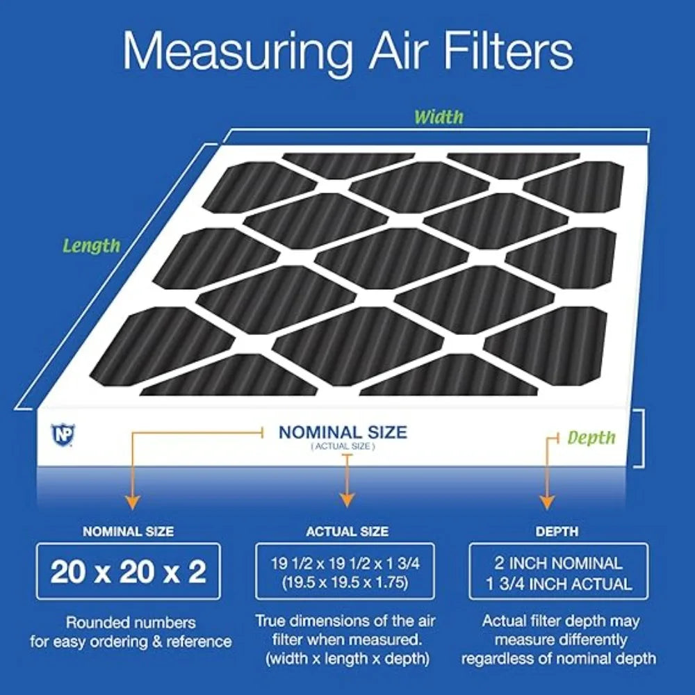 12 Pack 20x20x2 Furnace Filters For Indoor Air Quality US
