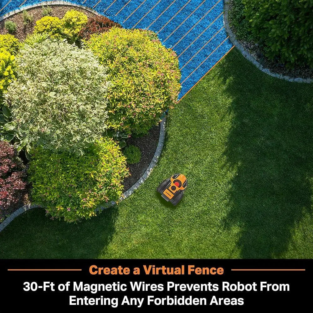Wireless Robot Lawn Mower with Optical Navigation and Obstacle Avoidance for Small Lawns 1500 to 2000 Square Feet