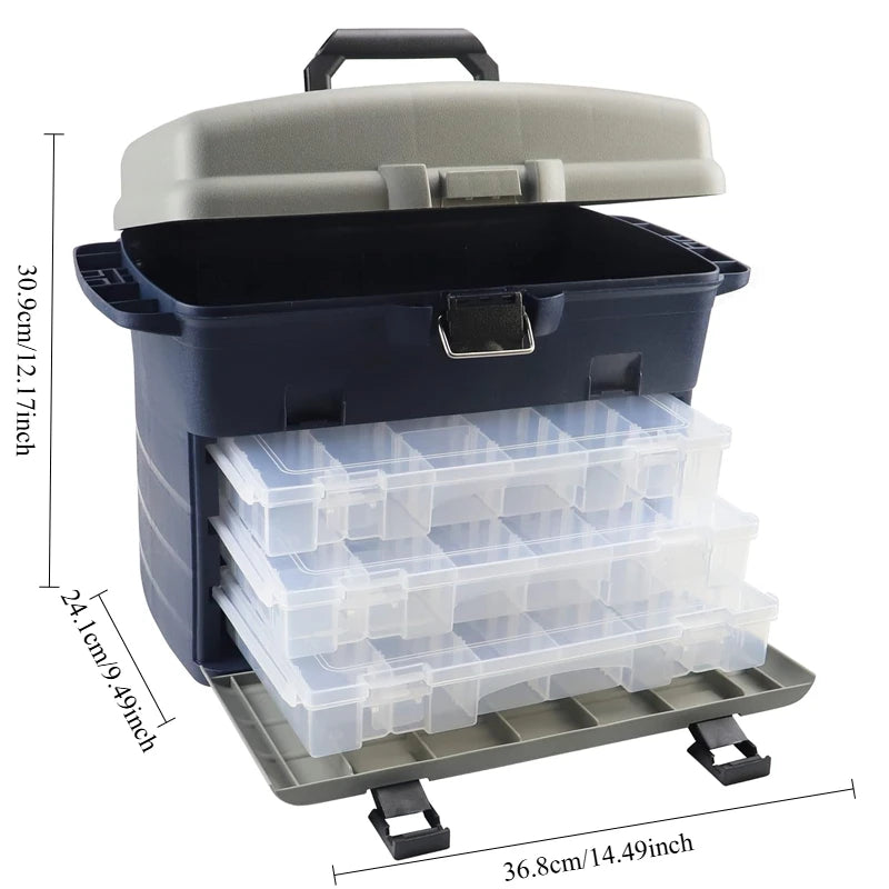 Ackibbik Large Fishing Tackle Box Organizer with Three Drawers for Storage and Organization