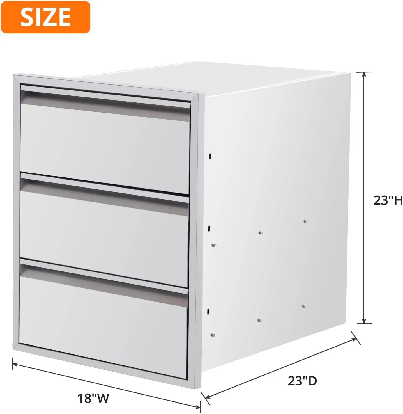 Outdoor Kitchen Drawers with Paper Towel Holder Stainless Steel Outdoor Kitchen Drawers 3 Layer Flush Mount BBQ Drawers