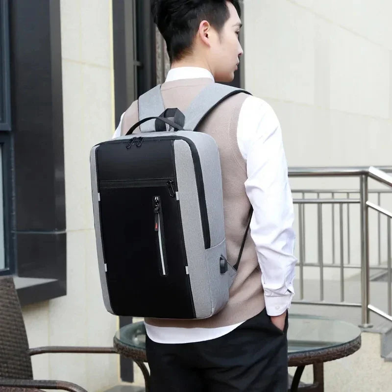 Unisex Waterproof Oxford Laptop Backpack 15.6 Inch USB Port