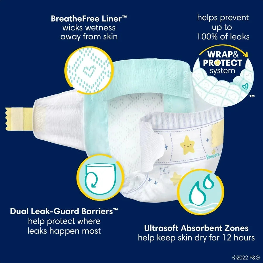 Pampers Overnight Diapers Swaddlers Overnights Size 3 66 Count Baby Diapers Night Time Leak Protection