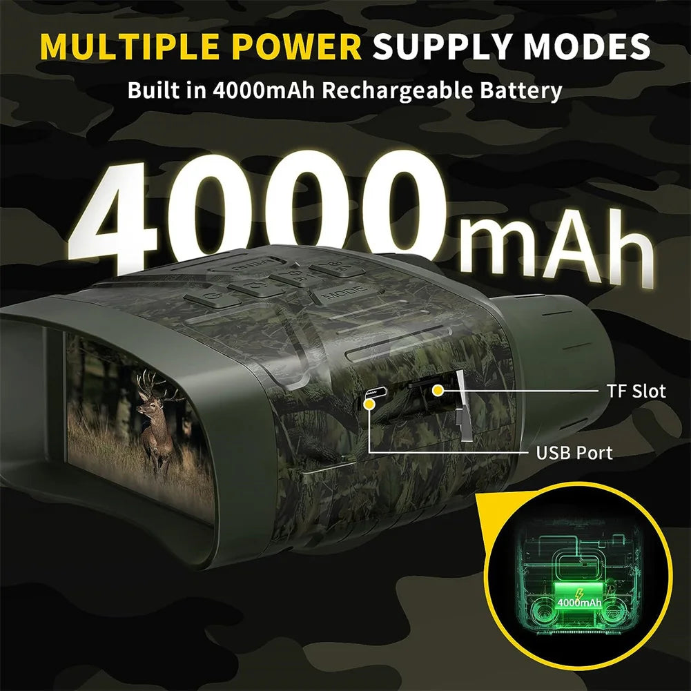 4K Night Vision Binoculars 5X Digital Infrared Telescope Goggles for Hunting Camping Video Recording