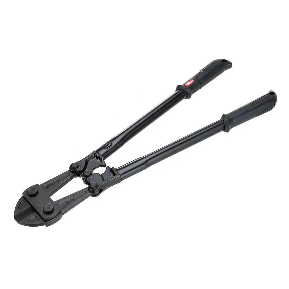 18 Inch Heavy Duty Bolt Cutter with 3 Point Pivot Mechanism CRMO Jaw Forged Handle and Non Slip Grip for Wire Mesh Rods Chains and Bars