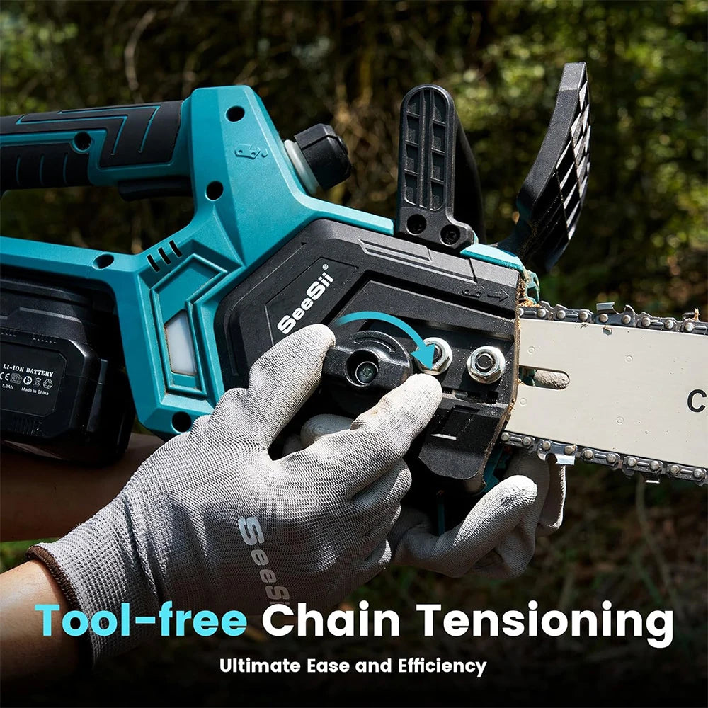 Seesii 12 Inch Brushless Electric Chainsaw Cordless Chain Saw For Makita Battery Garden Pruning Power Tool