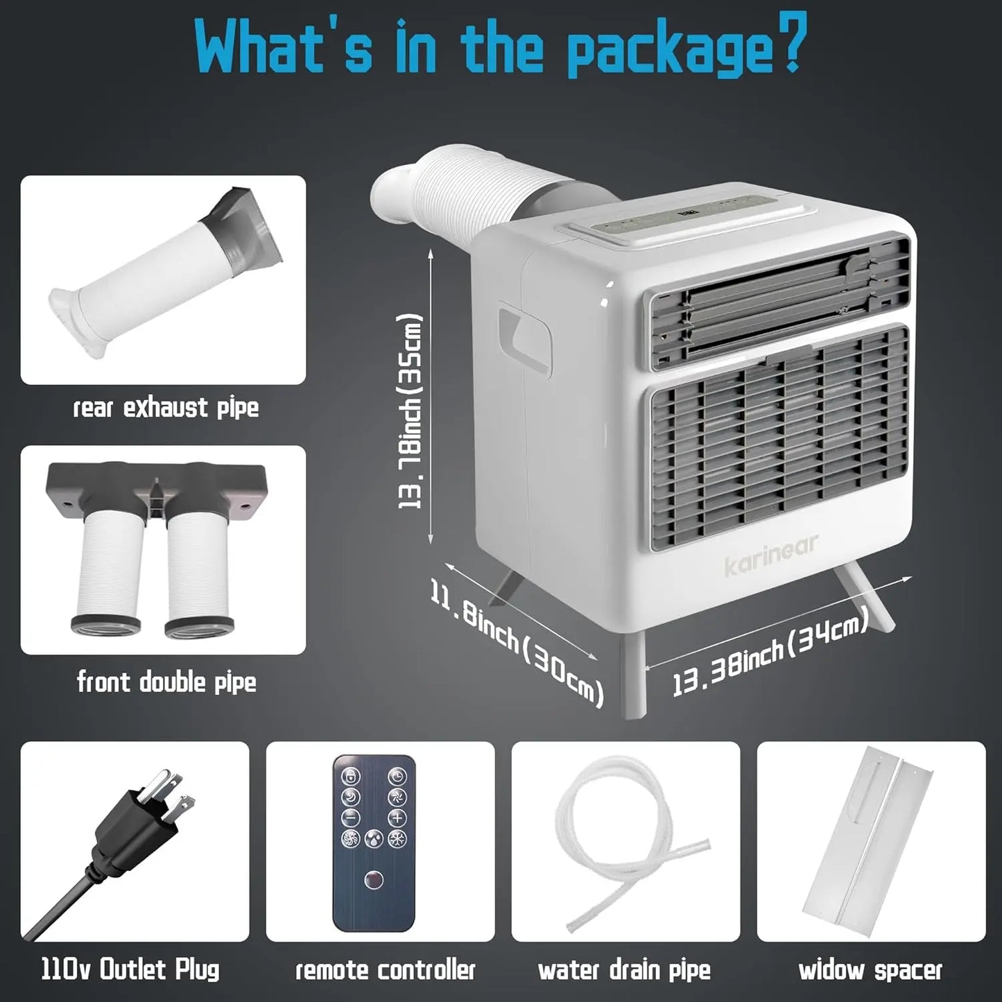 Portable Camping Tent Air Conditioner 3300BTU 436W 60F Grey
