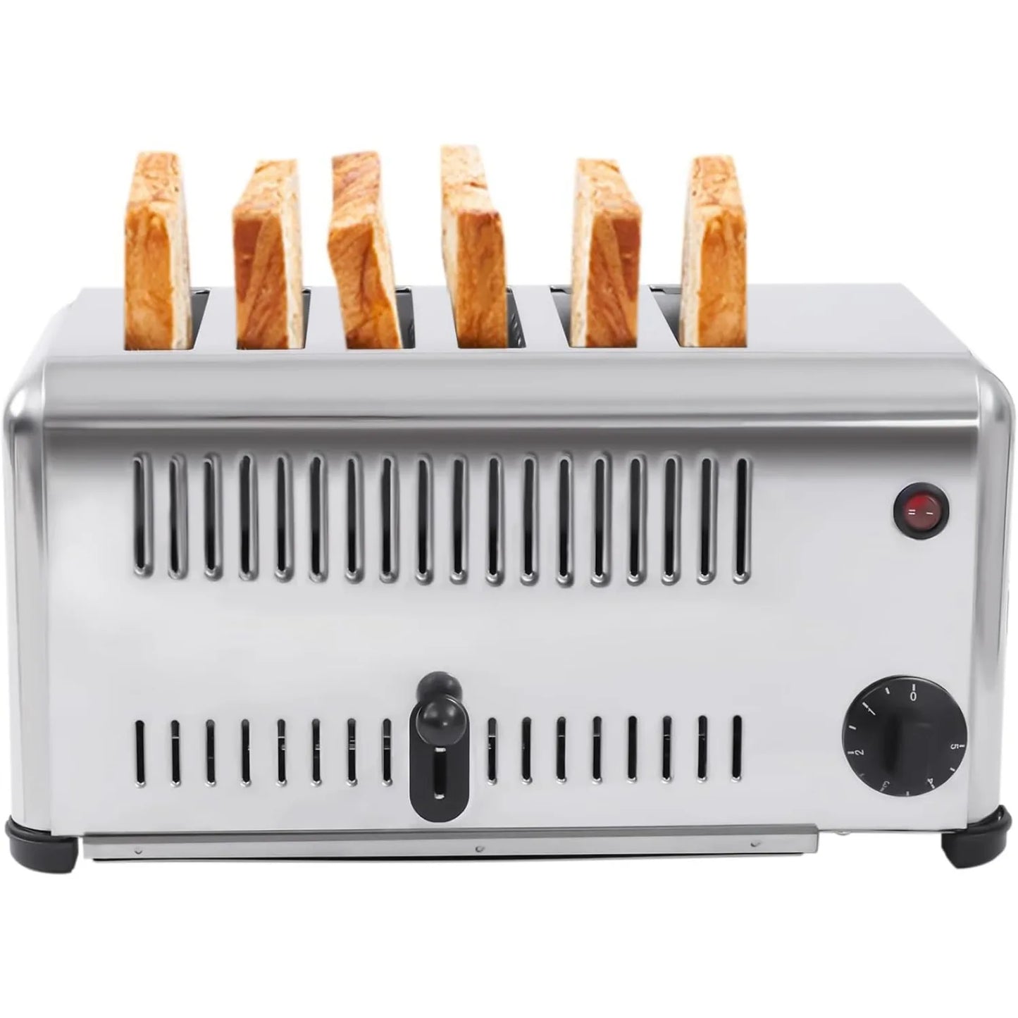 6 Slots Commercial Toaster 6 Slice Wide Slot Stainless Steel Toaster for Restaurant and Home Kitchen