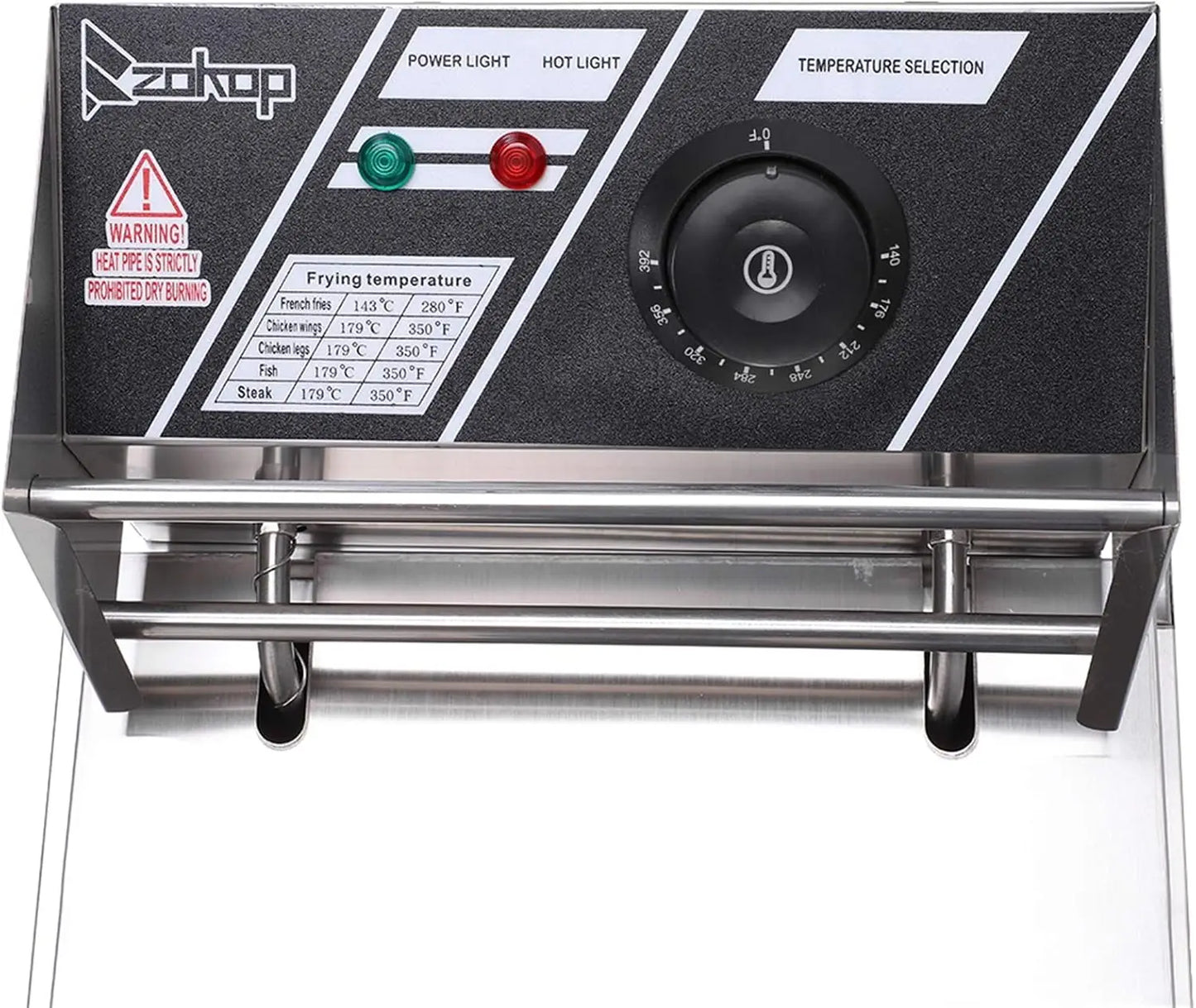 Electric Fryer 6L Commercial Electric Countertop Stainless Steel Deep Fryer Basket for French Fries Restaurant and Home Kitchen