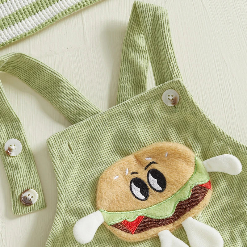 Cute 2 Piece Toddler Winter Set Knit Sweater Bear Print Pants Warm Outfits for Baby Boy Girl Cozy Clothes