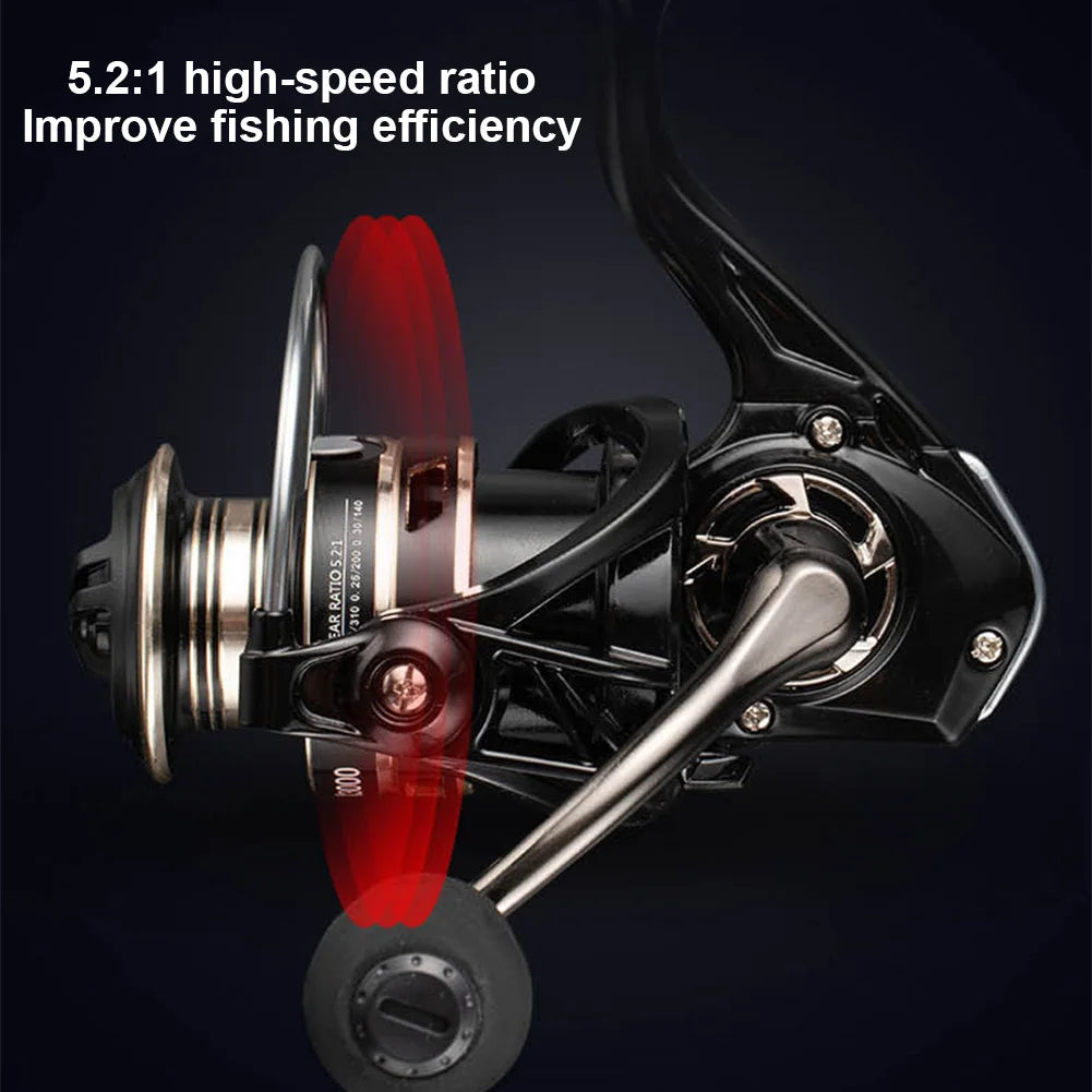 Spinning Reel Max Drag 8KG All-Metal Fishing Reel Fishing Coil Wheel Metal Spool Handle Fishing Tackle Fishing Accessories