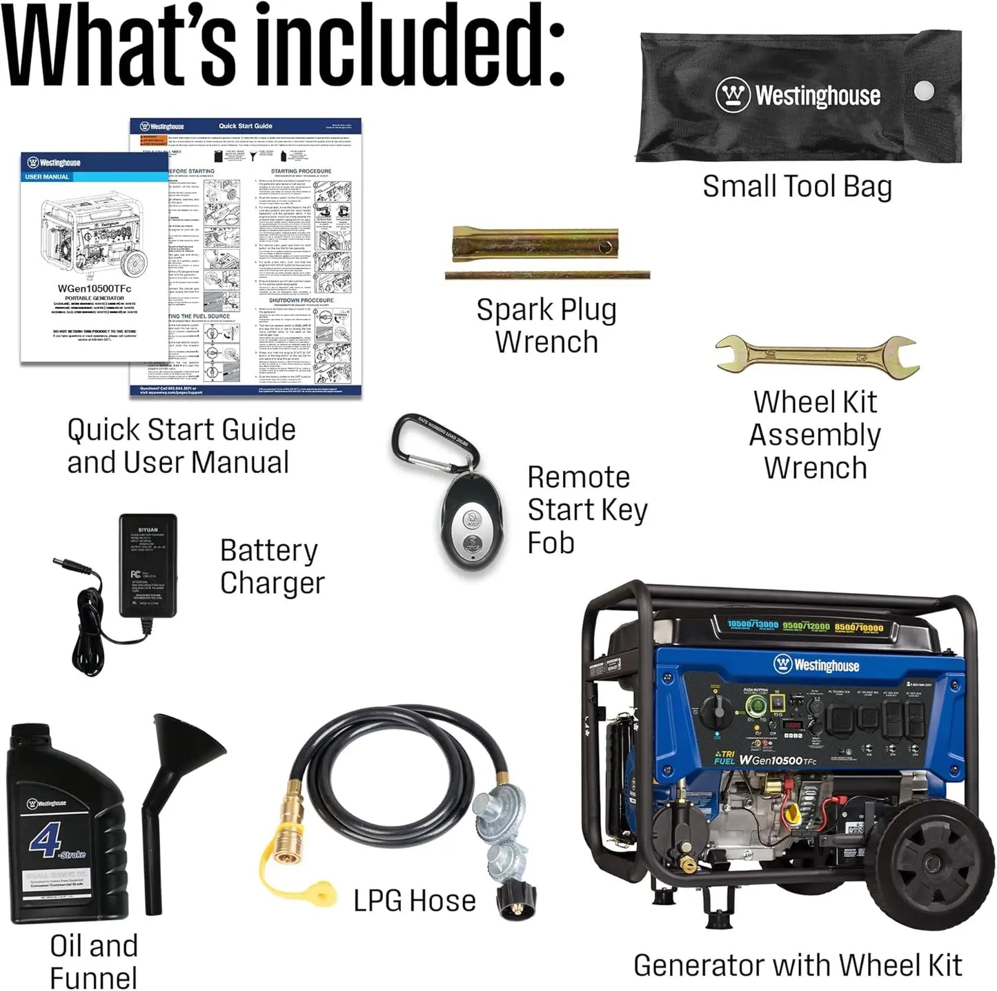 13500 Peak Watt Tri Fuel Home Backup Generator Remote Start