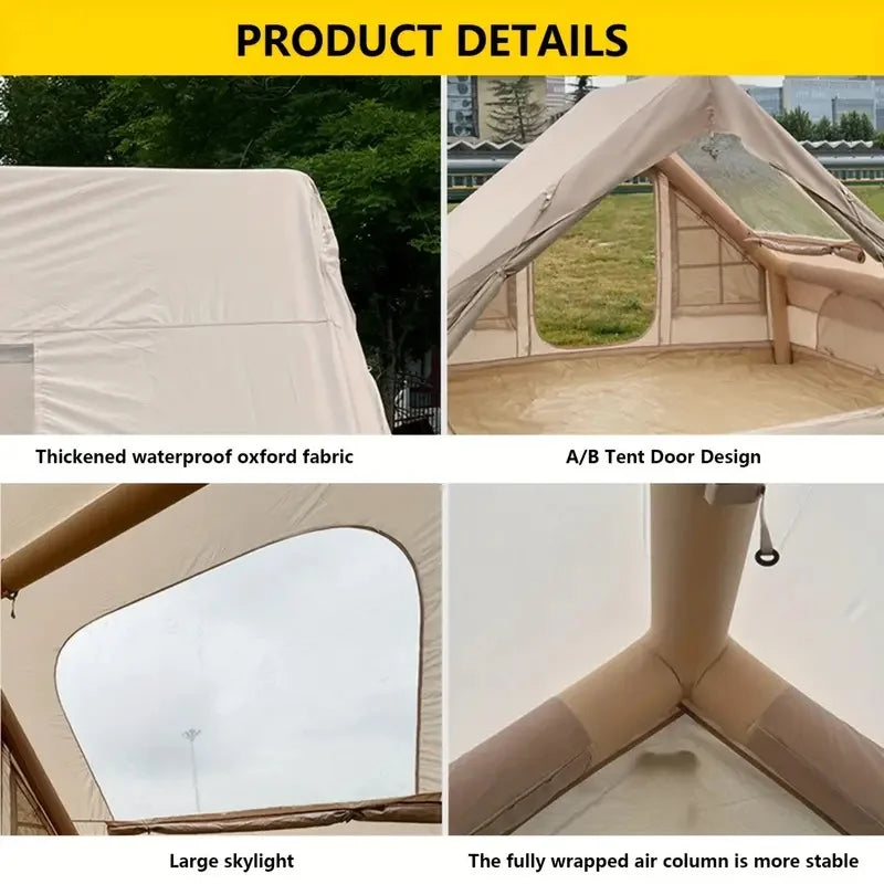 Large Inflatable Tent 67.8 Square Feet Inflatable Camping Tent for 4 to 6 People Four Season Glamping Tent Waterproof