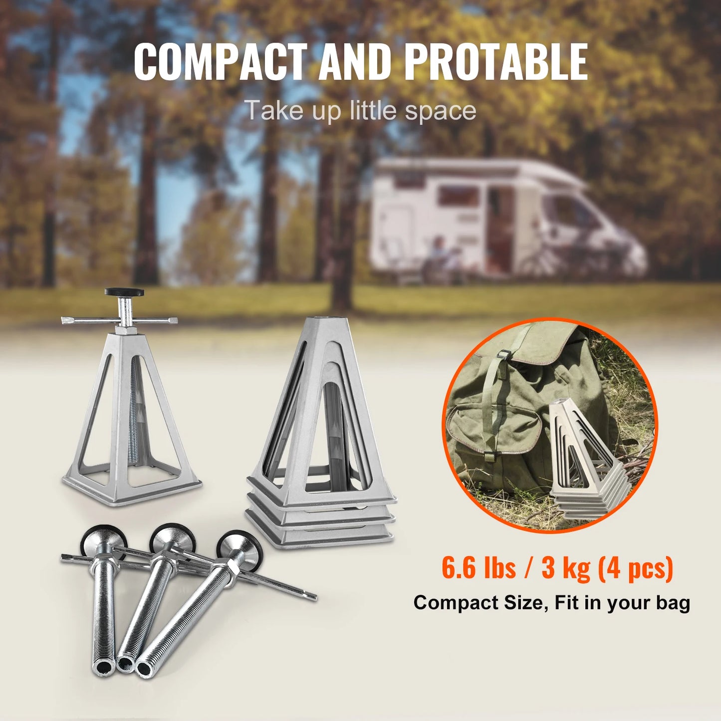 SucceBuy 4 Pack RV Stabilizer Jacks 6000 Lbs Leveling Jacks For Travel Trailer