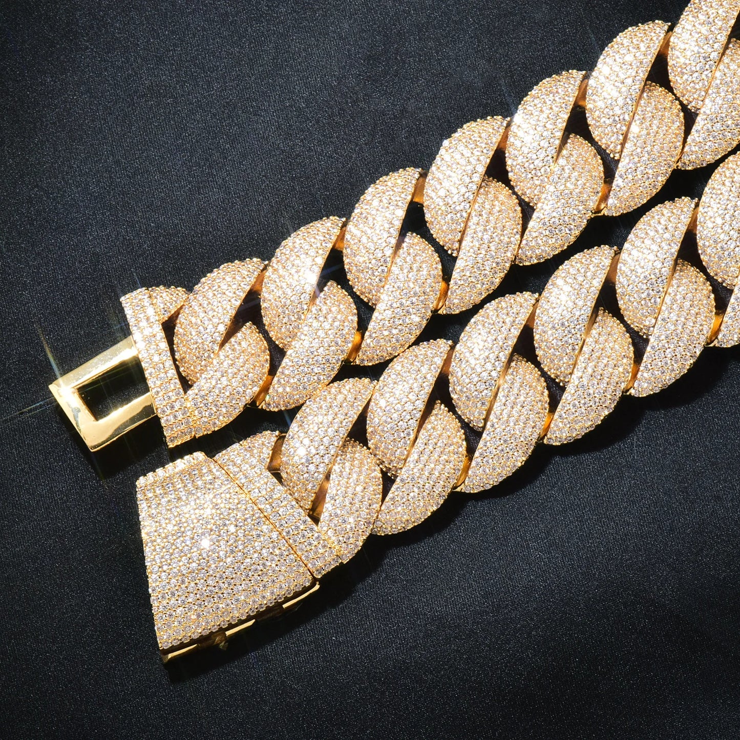 CUC 20mm Big Miami Cuban Chain Men's HipHop Necklace Icy Zircon Gold Color Thick Link Copper Charm Fashion Rock Jewelry For Gift