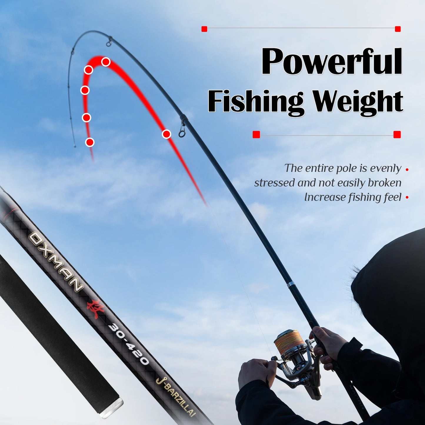 OXMAN Telescopic Fishing Rod Surf Rod Long Casting 360 390 420 460 500cm