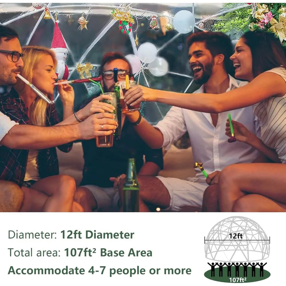 Garden Dome Igloo Twelve By Seven Point Two Feet Geodesic Dome Greenhouse Weatherproof Bubble Tent Transparent Outdoor Garden Shelter