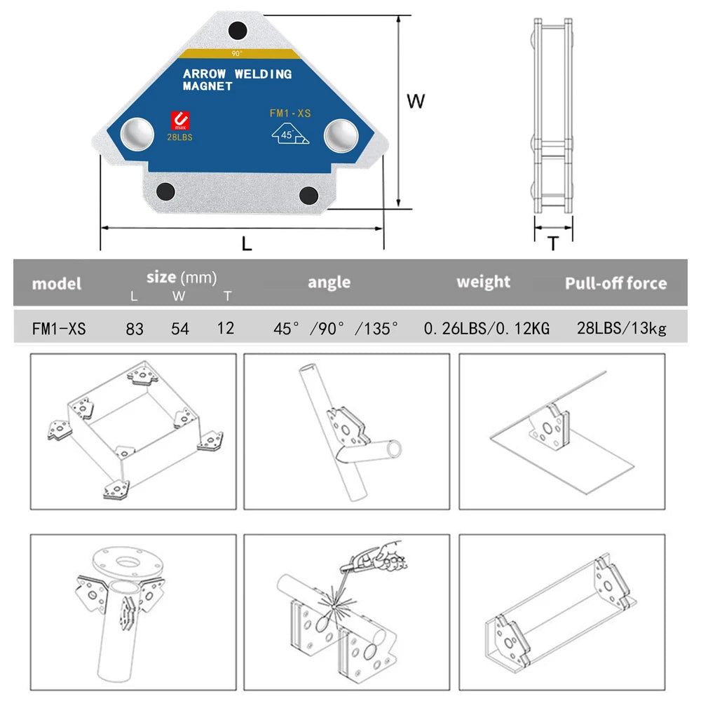 Magnetic Welding Holders 12.5KG Two Pack Angle Positioner