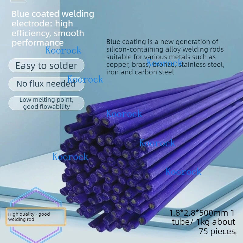BK Blue Coated Brazing Rods 2mm for Copper Brass Carbon Steel Stainless Oxy-Acetylene Welding