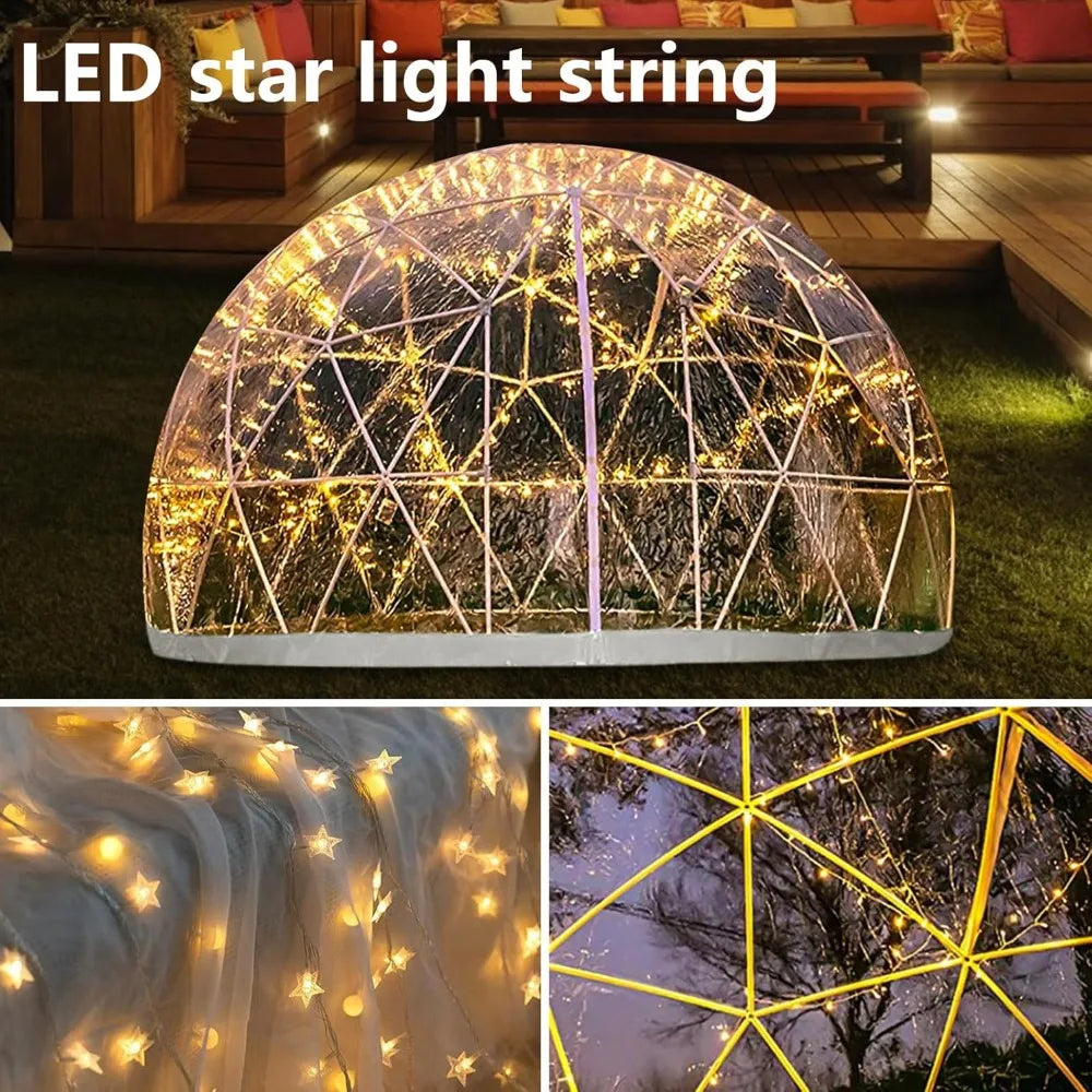 Garden Dome Bubble Tent 9.5x5.7ft PVC Greenhouse Lights