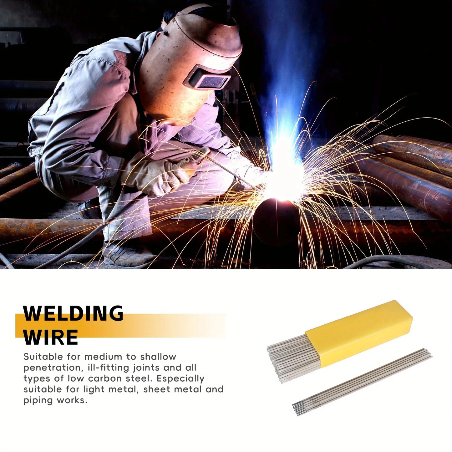 E6011 1/8in x 14in 10 lb Box Welding Rods Carbon Steel Electrode for Welded Carbon Steel