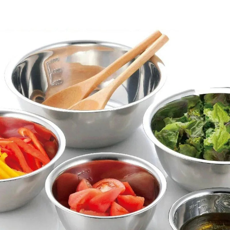 5 Piece Stainless Steel Nesting Mixing Bowls Set Non Slip Whisking Bowls