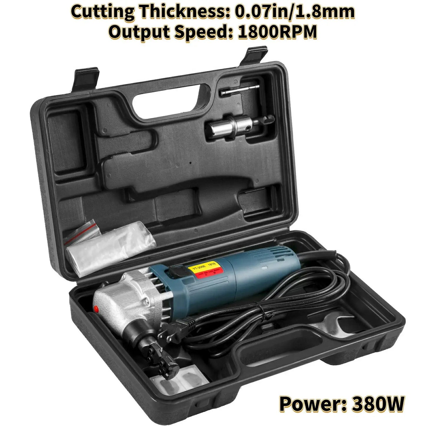 VEVOR 380W 625W Electric Metal Nibbler Corded Shears Cutter 1.8MM 4MM Cutting Thickness for Sheet Metal Stainless Steel and Plastic