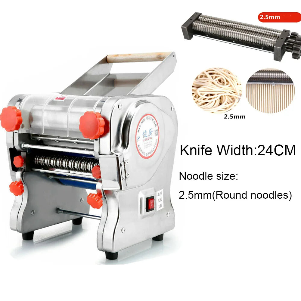 550W Electric Pasta Maker Noodle Machine Dumpling Skin Roller Stainless Steel