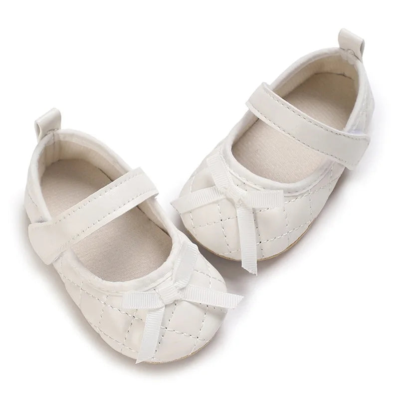 Infant Girls Sparkly Mary Jane Bowknot First Steps Non Slip
