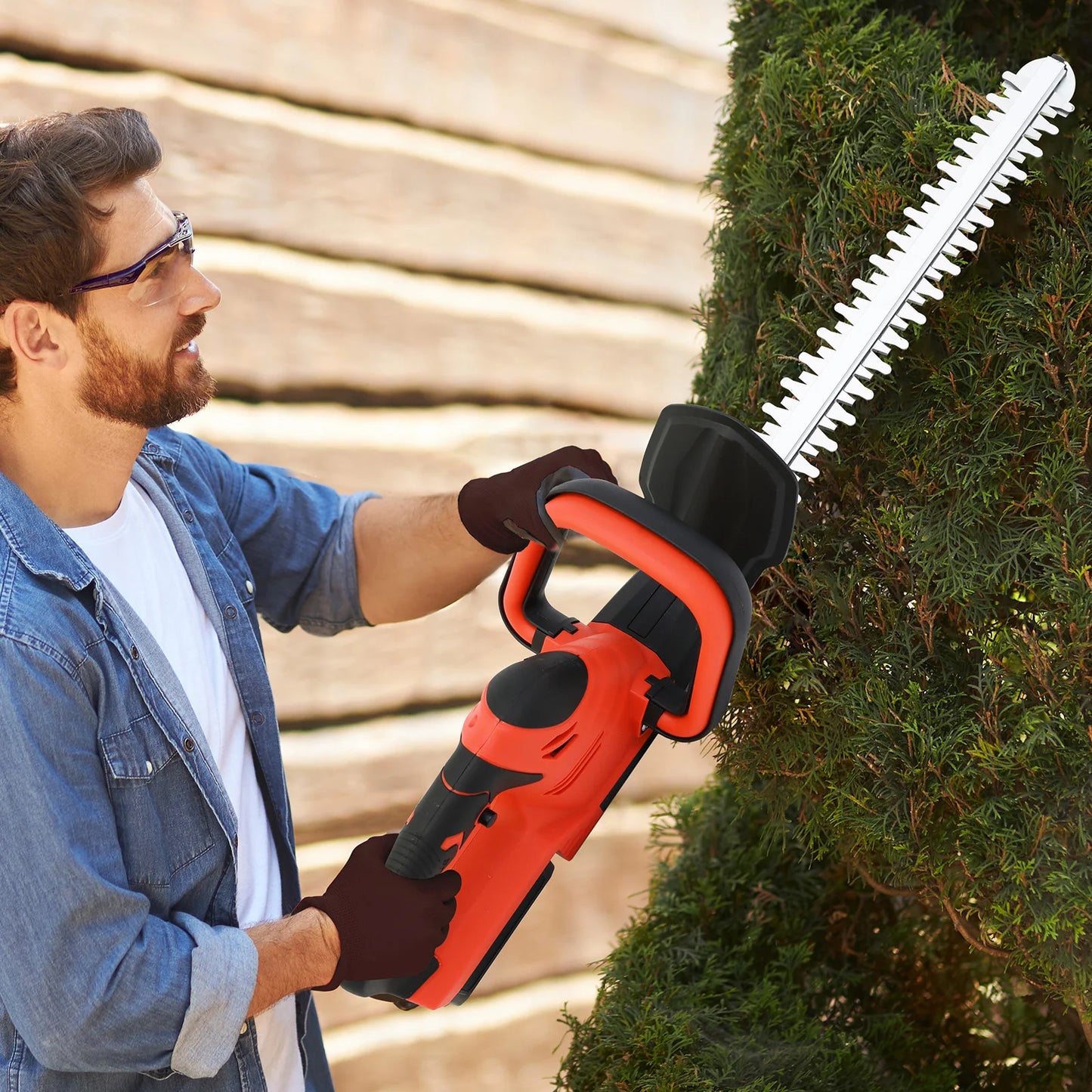 Cordless Hedge Trimmer 22 Inch Electric with 3.0Ah Battery Charger Handheld Bush Trimmers for Yard Garden Lawn Care