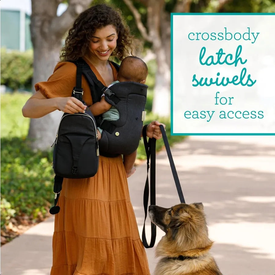 Flip 4in1 Convertible Baby Carrier Crossbody Diaper Bag Adjustable Ergonomic Babywearing Registry Essential Baby Carrier for Newborn