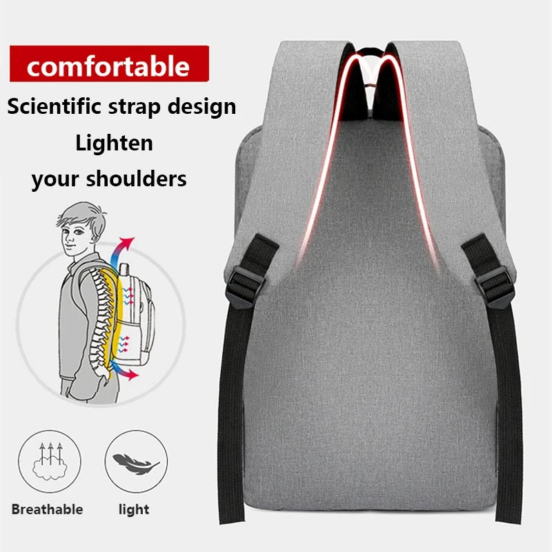 Unisex Waterproof Oxford Laptop Backpack 15.6 Inch USB Port
