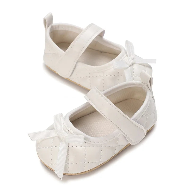 Infant Girls Sparkly Mary Jane Bowknot First Steps Non Slip