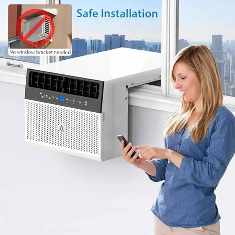 8000 BTU U Shaped Window AC Cools Up To 350 Sq Ft Quiet Energy Saving Remote