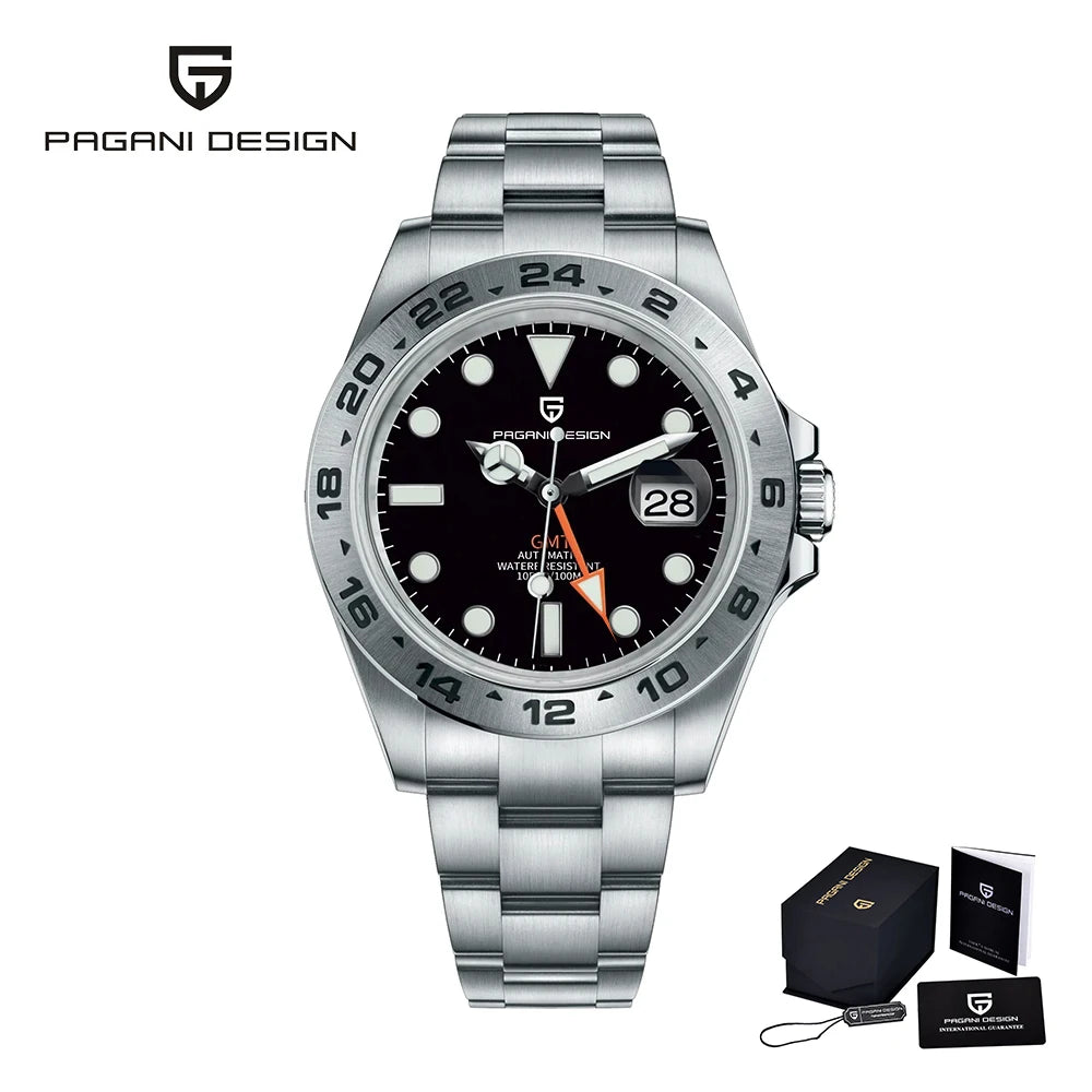 Pagani Design 2025 42mm GMT Automatic Mechanical Watch Stainless Steel Sapphire