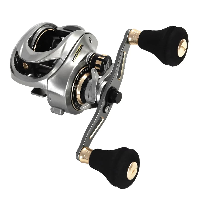 Seasir Megacuda Baitcasting Reel Drag 15KG Deep Spool 6.5:1 Aluminum Frame Carbon Side Double Handle Jigging Metal Reel Seawater
