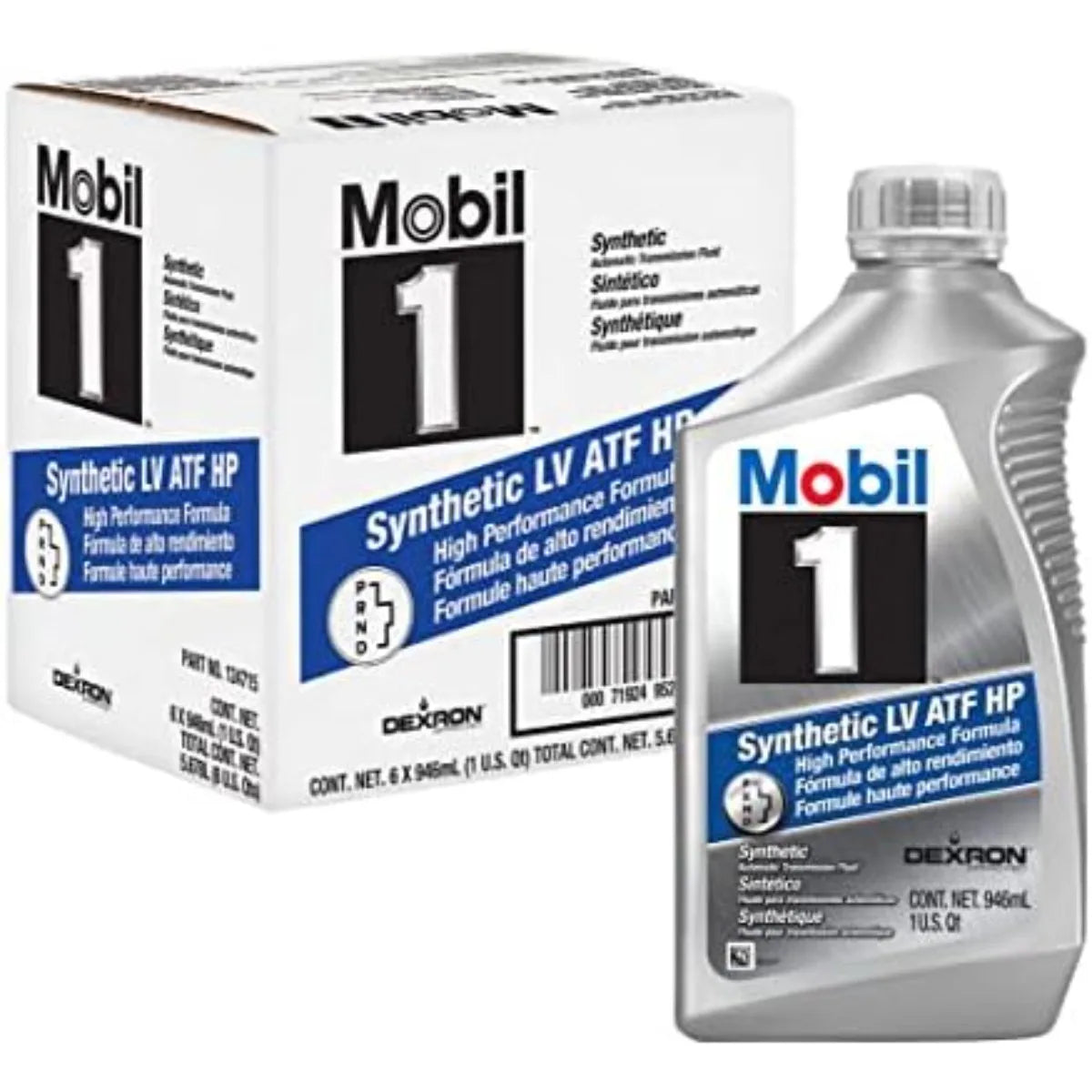 Mobil 1 Synthetic LV ATF HP Transmission Fluid Case 6 x 1 Quart