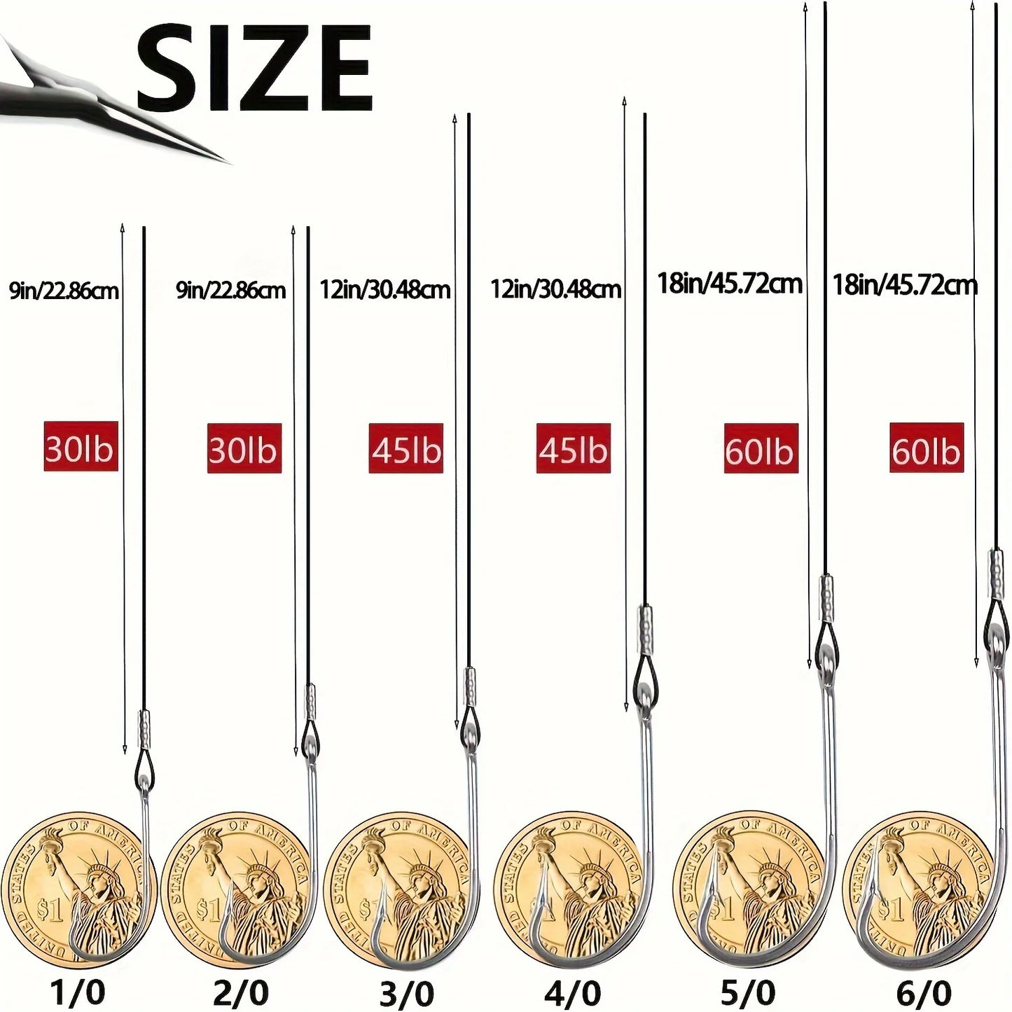 12pcsFishing Hook Rigs,Steel Leaders Long Shank Hook for Surf Fishing,Black Leader Wire O'shaughnessy Forged Hook for Freshwater