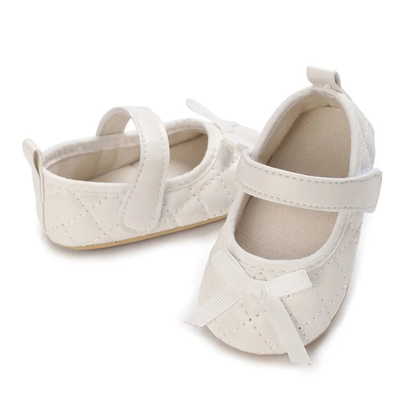 Infant Girls Sparkly Mary Jane Bowknot First Steps Non Slip