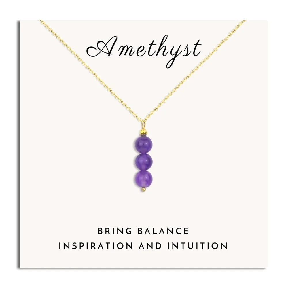 Amethyst Necklace Purple Necklace 14K Gold Filled Crystal Necklace for Women, February Birthstone Crystal Pendant Necklace as An