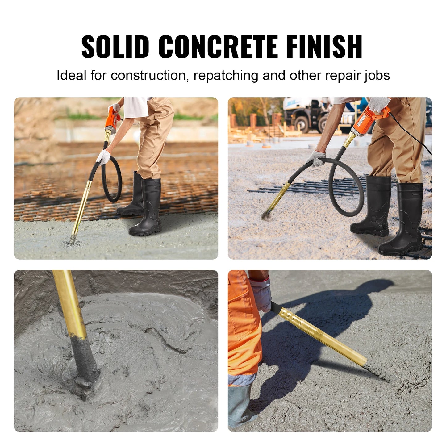 SucceBuy 800W Electric Vibrator 13000 VPM Electric Concrete Vibrating Tool Portable Pencil Cement Vibrator Remove Air Bubble