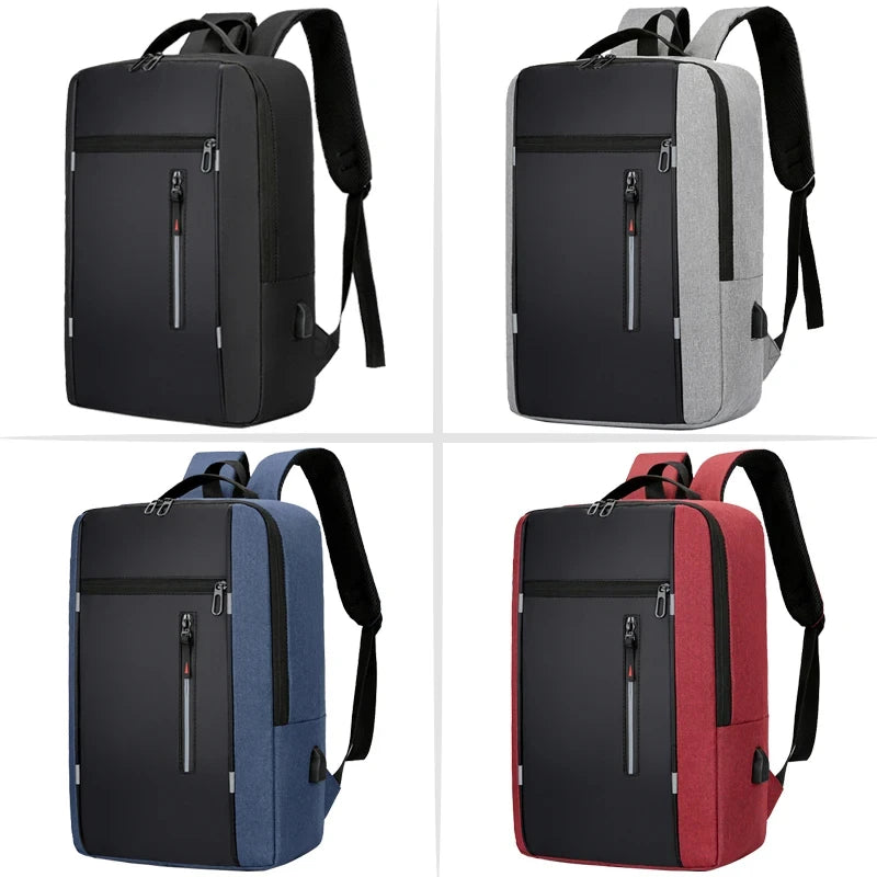 Unisex Waterproof Oxford Laptop Backpack 15.6 Inch USB Port