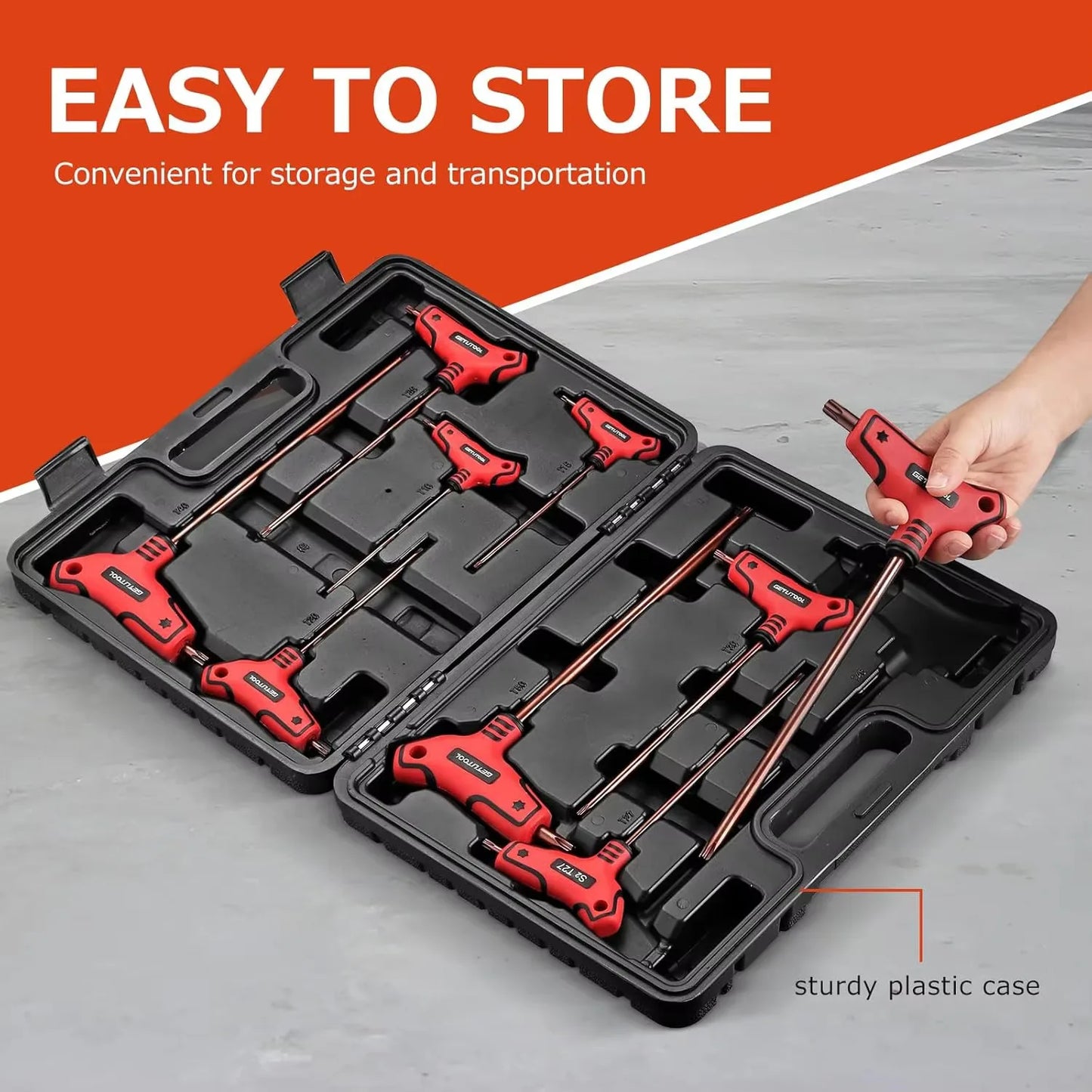 9Pc T Handle Torx Wrench Set S2 T10 T50 With Case For DIY Repair