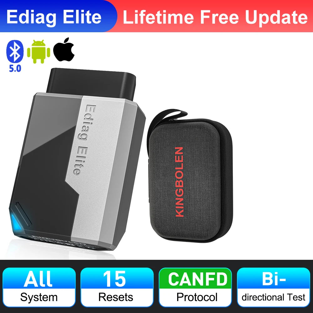 2025 New Kingbolen Ediag Elite Car Diagnostic Tool All System 15 Resets Bi-Directional Test OBD2 Auto Scanner
