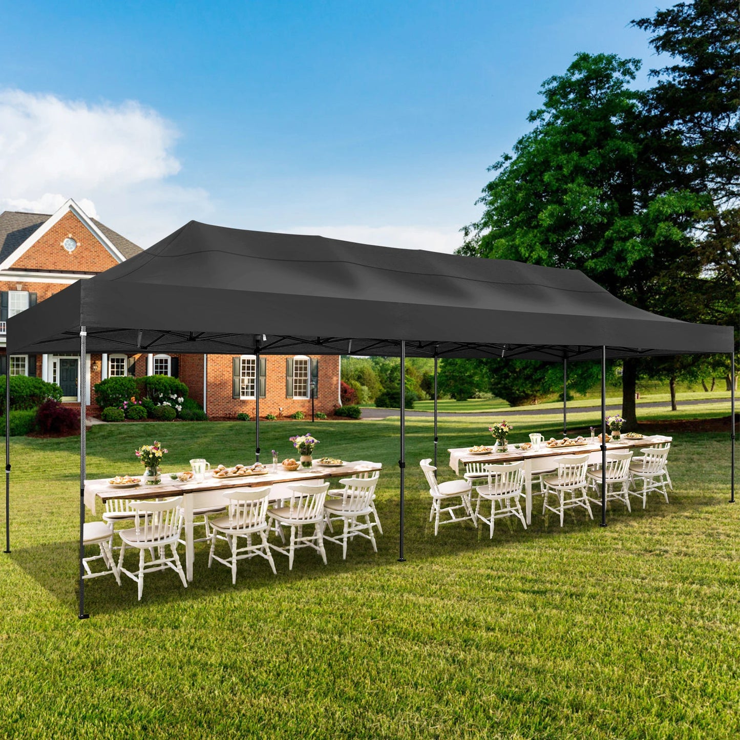 10x30 Heavy Duty Pop Up Canopy with 8 Sidewalls for Stable Wedding Outdoor Parties Canopy with UPF 50+ Protection