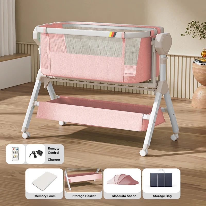 Rocking Baby Bassinet Newborn Co Sleeper Infant Beside Sleeper Unisex Portable Travel Crib Cradle
